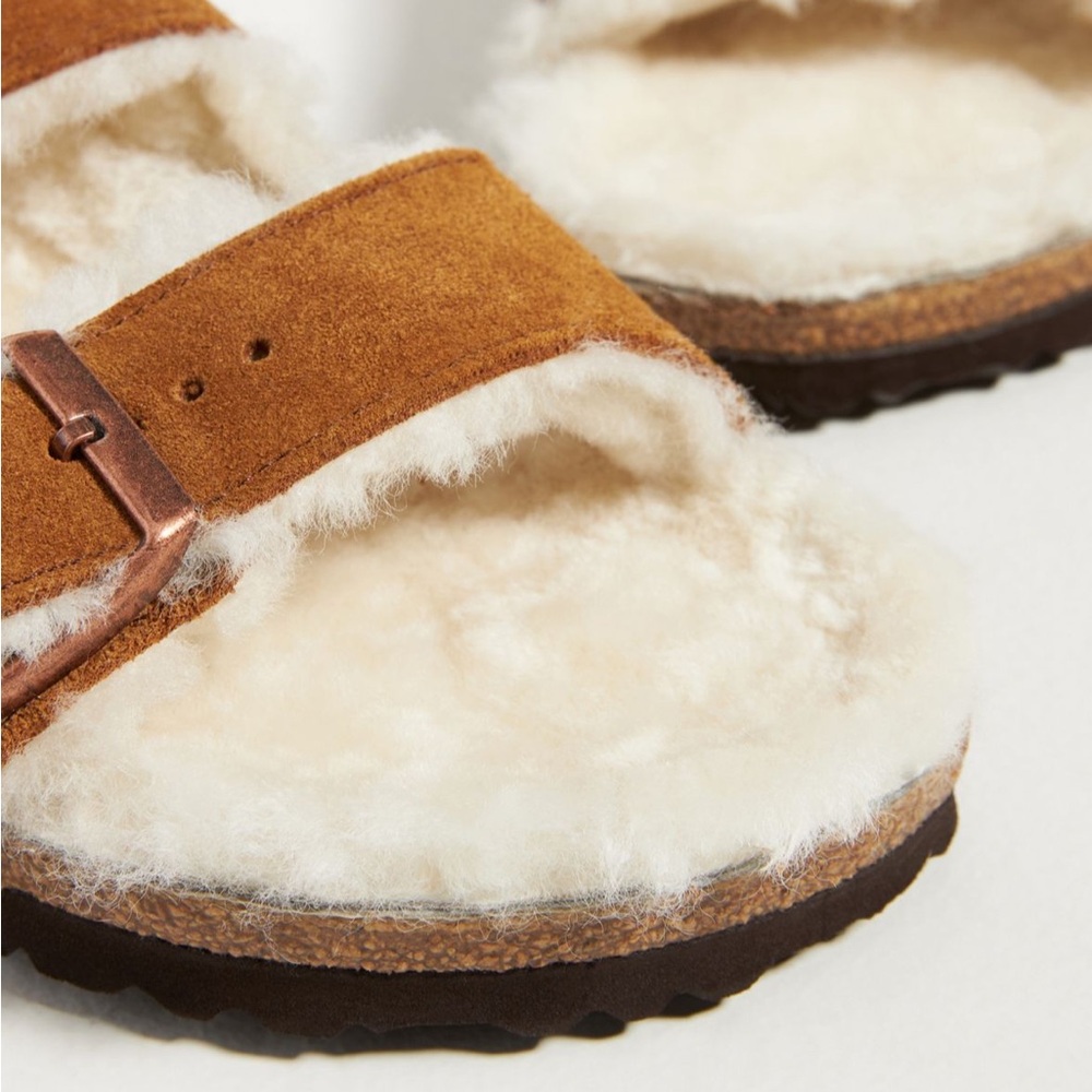 NWT Birkenstock Arizona Fur Lined Shearling Sandals - Picture 3 of 10